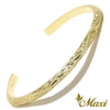 [14K Yellow Gold] 4mm Width Angled Open Bangle Bracelet*Made-to-order*(B0472)