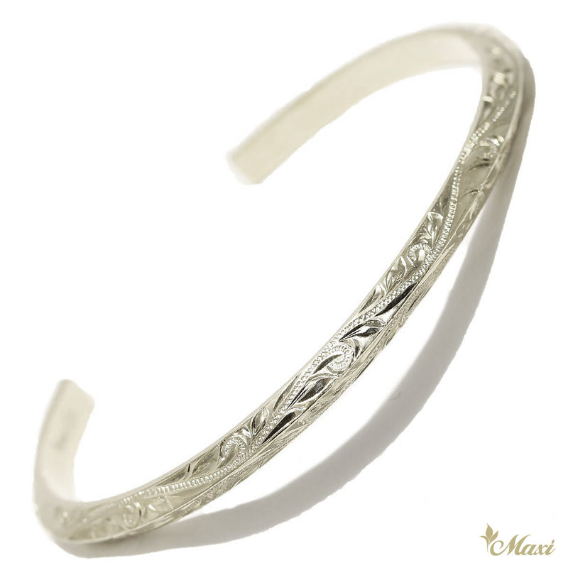 [14K Yellow Gold] 4mm Width Angled Open Bangle Bracelet*Made-to-order*(B0472)