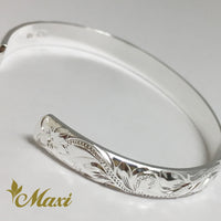 [Silver 925] 6mm Hawaiian traditional design Bangle Bracelet-Barrel shape*Made-to-order* (B0517)