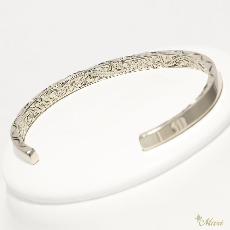 [Silver 925] 4mm Inside-engraved Bangle Bracelet  (B0519 inside)