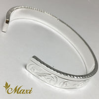 [Silver 925] 8mm Single Side Border Bangle Bracelet (B0521)