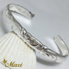 [Silver 925] 6mm Barrel Bangle Bracelet-Old English Design (B0522)