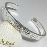 [Silver 925] 6mm Hawaiian traditional design Bangle-Hand Engraved Traditional Hawaiian Design (B0525)