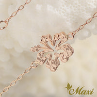 [14K Pink Gold] Hibiscus Flower Charm Anklet (B0555)