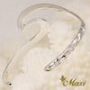 [Silver 925] Large Nalu Wave Bangle -Hand Engraved Traditional Hawaiian Design (B0585)