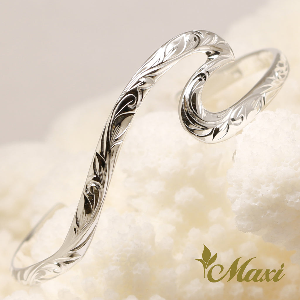 [Silver 925] Large Nalu Wave Bangle Bracelet (B0585) – Maxi