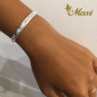 [Silver 925] 6mm Hawaiian traditional design Bangle Bracelet-Barrel shape*Made-to-order* (B0517)