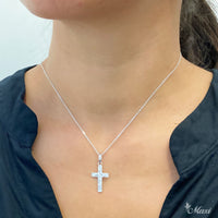 [14K Gold] -Cross Pendant/ Hand Engraved Traditional Hawaiian Design (C0037)