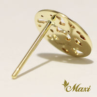 [14K Gold] Round Cut Work Scroll Pierced Earring *Made-to-order*(E0134-stud)