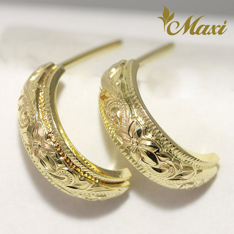 Two Tone Hoop Earrings [14K/18K Gold] 