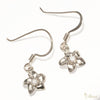 [14K Gold]-Hawaiian Plumeria Flower Pierced Earring-2mm Diamond*Made-to-order* (E0224 Hook)