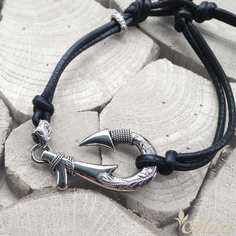 Leather bracelet Fish Hook 2 Thailand