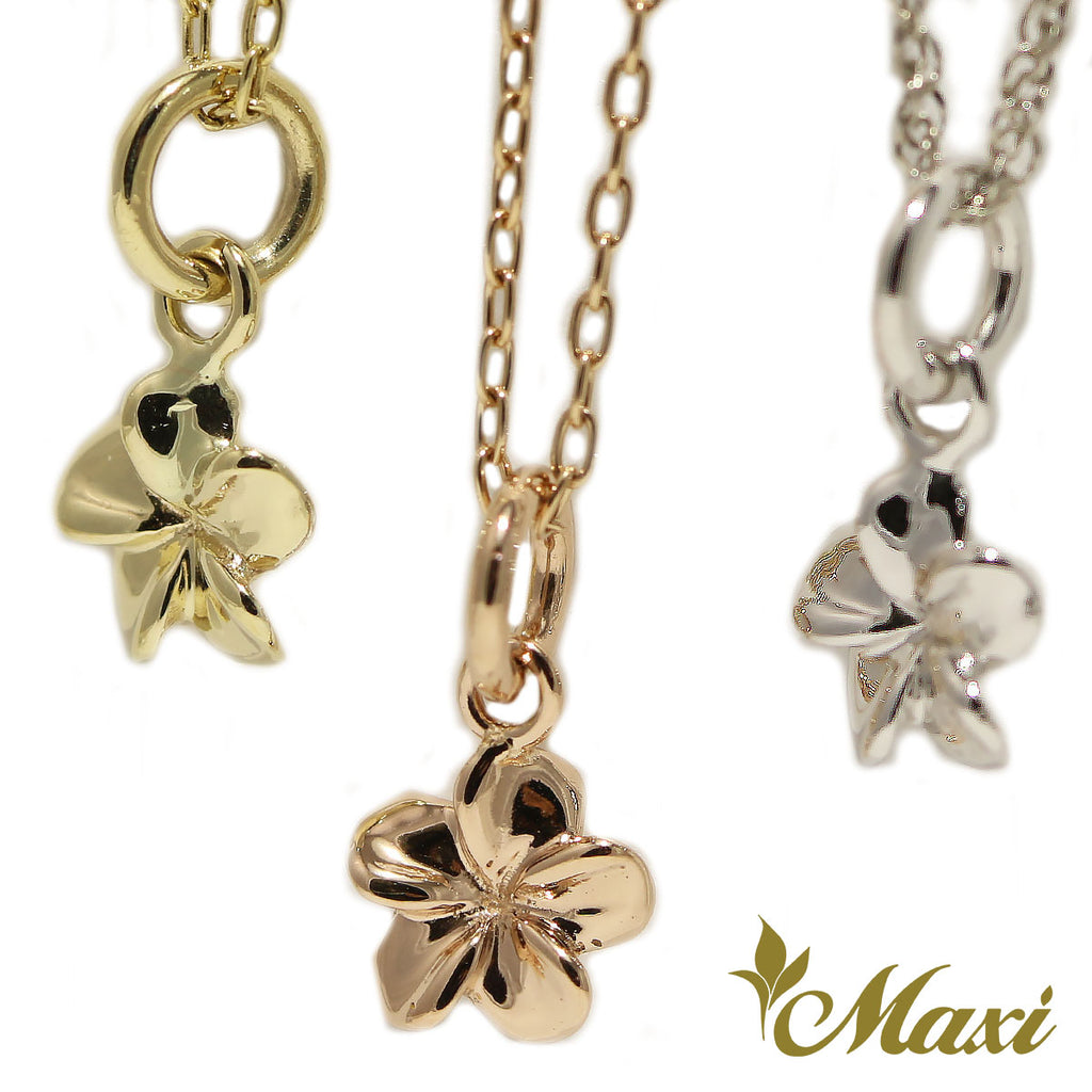 [14K Gold]Petite Plumeria Flower Pendant*Made-to-order*(P E0206