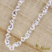 [Silver 925] Scroll Necklace -Hand Engraved Traditional Hawaiian Design*Made-to-order*(N0022)