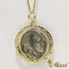 [14K Yellow Gold] Buffalo Nickel Coin Pendant-Hand Engraved Traditional Hawaiian Design*Made-to-order* (P1229)