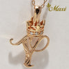 [14K Gold] Initial Pendant with Diamond Crown (P0428/A0124)