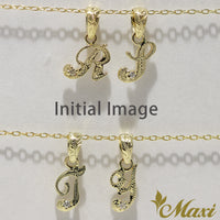 [14K Gold] Initial Pendant Small with Diamond [Made to Order] (P0628)