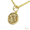 [14K Gold] PoePoe Round Pendant Small-Hand Engraved Traditional Hawaiian Design (P0901)