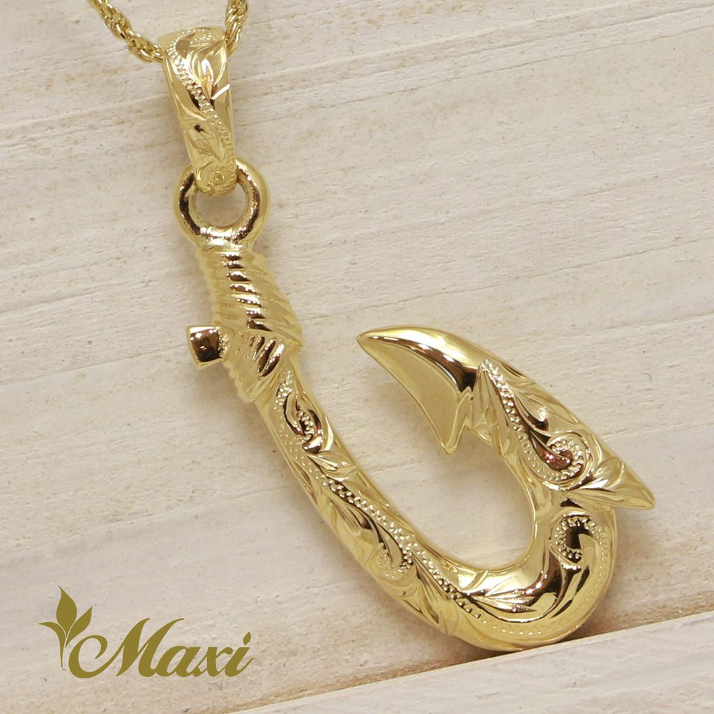 14K Gold] Narrow Fishhook Pendant Small*Made-to-order* (P1090) – Maxi  Hawaiian Jewelry マキシ ハワイアンジュエリー ハワイ本店