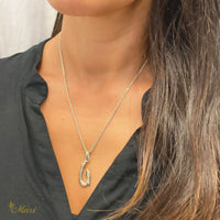 [Silver 925] Fishhook Pendant Small-Hand Engraved Traditional Hawaiian Design (P0925)