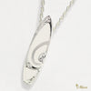 [Silver 925] Surfboard Pendant-Black Enamel (P1008Blk)