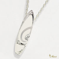 [Silver 925] Surfboard Pendant-Black Enamel (P1008Blk)