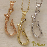 [14K Gold] Narrow Fishhook Pendant Small*Made-to-order* (P1090)