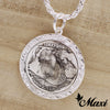 [Silver 925] Buffalo Coin Pendants-Hand Engraved Traditional Hawaiian Design*Made-to-order* (P1229)