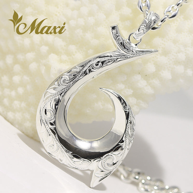Silver 925] Mana Hawaiian Fish Hook Pendant Large/Hand engraved Haw –  Maxi Hawaiian Jewelry マキシ ハワイアンジュエリー ハワイ本店