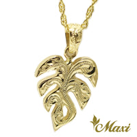 [14K Gold] Hawaiian Monstera Leaf Pendant (P1255) *Made to Order*