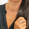 [14K/18K Gold] 0.05ct Round Diamond Hoku Pendant *Made-to-order*(P1250)