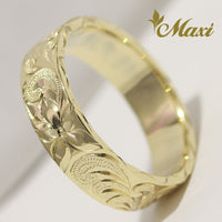 [14K Gold] Hawaiian Scroll 6mm Ring -Flat *Made to Order* (R0540)TRDSP