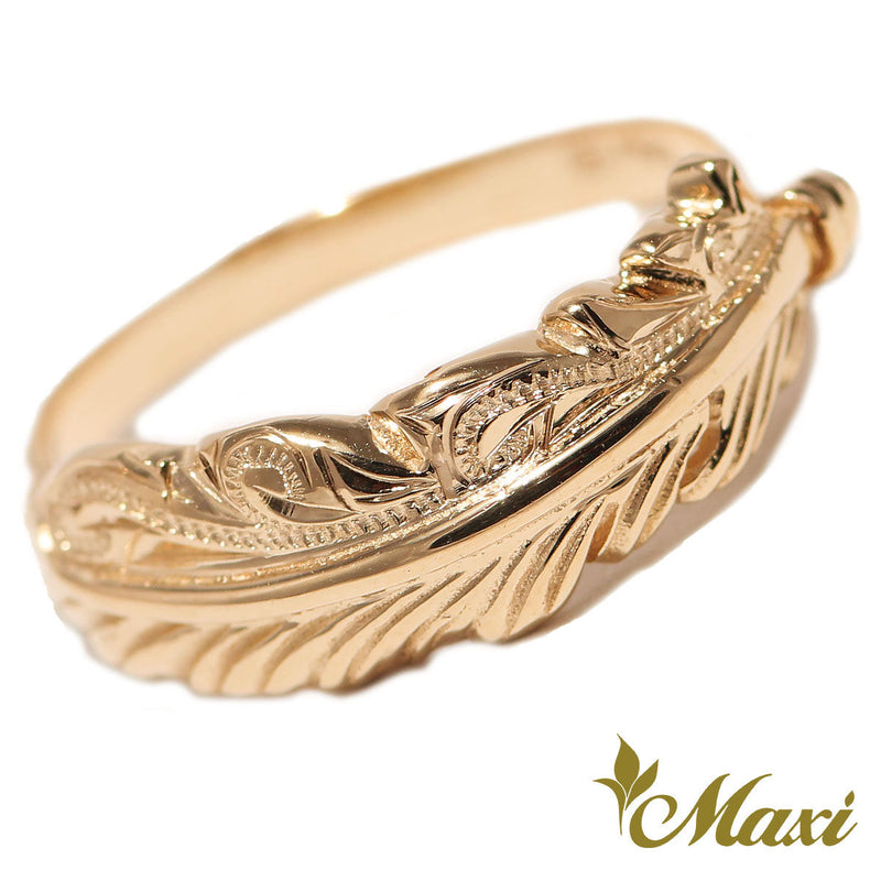 [14K Gold] Feather Ring  *Made to order* (R0650)