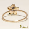 [14K Gold] Hawaiian Plumeria Flower Matte Ring-Large(R0807)