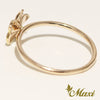 [14K Gold] Hawaiian Plumeria Flower Matte Ring-Large(R0807)