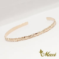 [14K Gold] 4mm Width 1.5mm Thick Open Bangle Bracelet