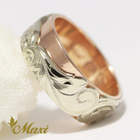 Two Tone Hawaiian Whale Tail Ring/ 8mm Width [14K/18K Gold]