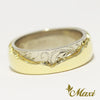 Two Tone Hawaiian Whale Tail Ring/ 6mm Width [14K/18K Gold]