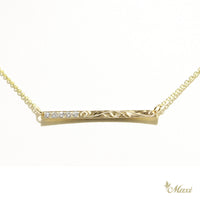 [14K Gold] Diamond Flat Bar Necklace *Made-to-order*Newest