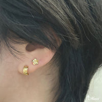 [14K Gold] Plumeria Flower Pierced Earring[Made to order] (E0206)