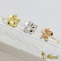 [14K Gold] Plumeria Flower Pierced Earring[Made to order] (E0206)