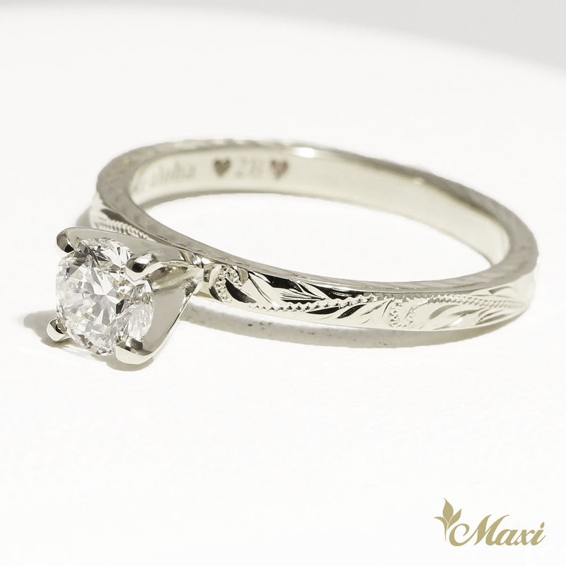 [Platinum] Half Carat Diamond Ring-Flat 2mm *Made to Order*