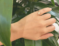 [14K Gold] Hawaiian Plumeria Flower Matte Ring-Small [Made to Order] (R E0215)