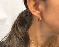 [14K Gold] Cut Out Hoop Hinged Pierced Earring- Small*Made to Order* (Hinged-KR0049)