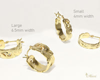 [14K Gold] Cut Out Hoop Hinged Pierced Earring- Small*Made to Order* (Hinged-KR0049)