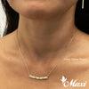 [14K Gold] 32mm x 4mm Horizontal Bar Necklace-Rope Chain-Diamond*Made to order*(TRDSP)