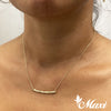 [14K Gold]32mm x 3mm Horizontal Bar Necklace *Made-to-order* (TRDSP)(Best Seller)