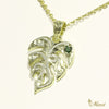 [14K Gold] Hawaiian Monstera Leaf Diamond Pendant (P1255+Dia) *Made to Order*