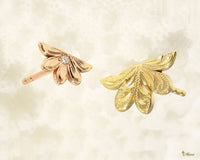 [14K Gold] Naupaka Flower Stud Pierced Earring