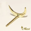 [14K Gold] Waning Crescent Moon Pierced Earring*Made-to-order*Newest